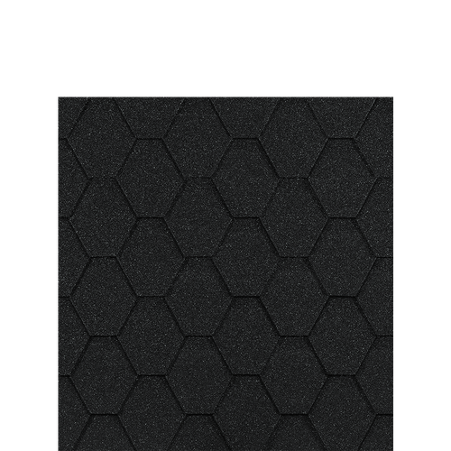 Гибкая черепица Docke EURASIA ШЕСТИГРАННИК Чёрный