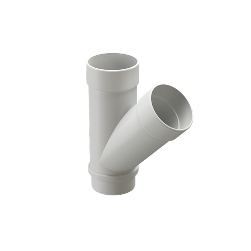 Docke LUX Тройник 45° (Пломбир) для водостока пластик